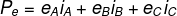 \fn_phv P_{e}=e_{A}i_{A}+e_{B}i_{B}+e_{C}i_{C}